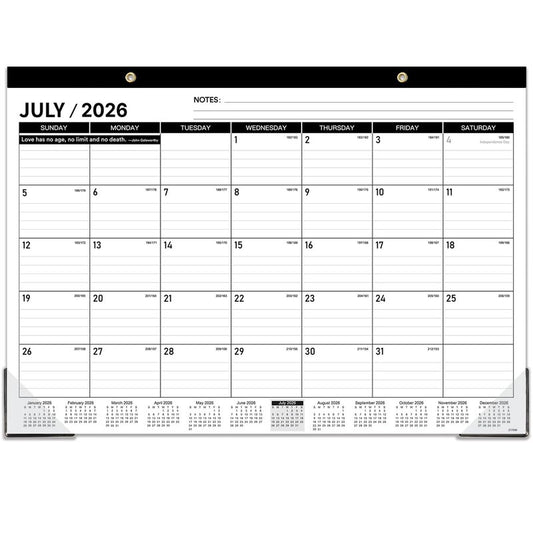 Desk Calendar 2026-2027 - JUL. 2026 - DEC 2027, 18 Months Large Desk Calendar 2026-2027, 17" x 12", Desk Pad, Large Ruled Blocks, to-do List & Notes, Best Desk/Wall Calendar for Planning or Organizing