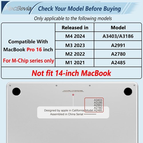 MecBevia MacBook Pro 16 Inch Case - Hard Shell Cover with Keyboard & Screen Protector | Colorful Flowers