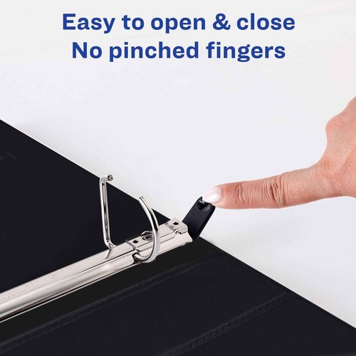 Avery Heavy Duty View 3 Ring Binder, 1.5"One Touch Slant Ring, Holds 8.5" x 11" Paper, 4 Black Binders (79870)