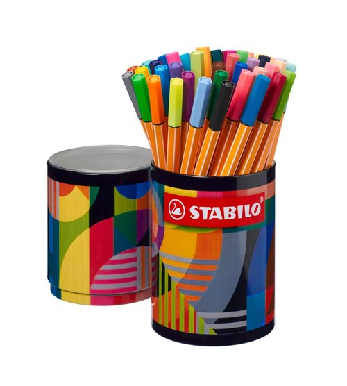 STABILO Fineliner point 88 - ARTY - Tin of 45 - Assorted Colors