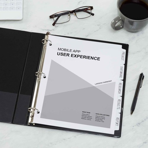 Avery Binder Tabs Divider – Bulk 5‑Tab Write‑On Design, Tear‑Resistant Reinforced Holes, Fits Standard 3‑Ring Binder, White Recycled Index Paper, 36 Sets – Ideal for Students & Offices
