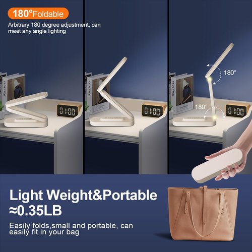 Giryuhd LED Desk Lamp - Rechargeable & Portable Light with 3 Brightness Levels | Ideal for Home & Office