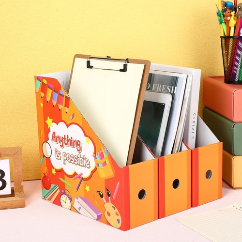 Tatuo 30 Pcs Magazine File Holder Cardboard Magazine Holder Storage Box Magazine Organizer Folder Magazine Storage Containers Document File Holder Organizer for Book Desk Classroom