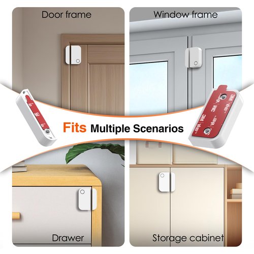 Adhesive Replacement for Ring Alarm Contact Sensor (2nd Gen): 3M VHB Double Sided Sticky Strips (6 Sensors Pads & 6 Magnet Pads) - Mounting Tape Sticker Pre-Cut for Ring Door & Window Security System