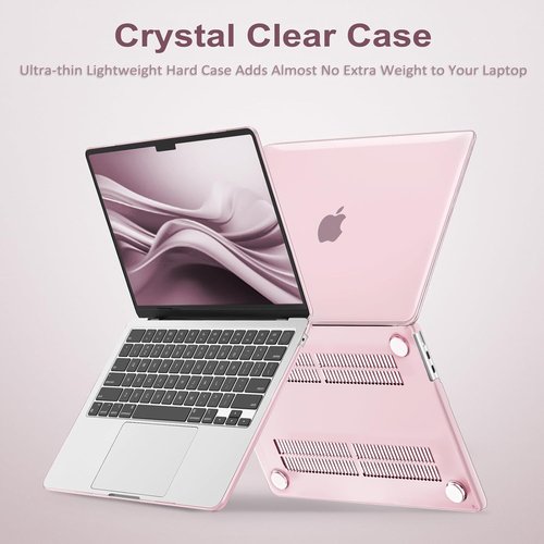 MOSISO MacBook Air 13-Inch Case - Hard Shell with Keyboard Cover & Screen Film | Rose Pink