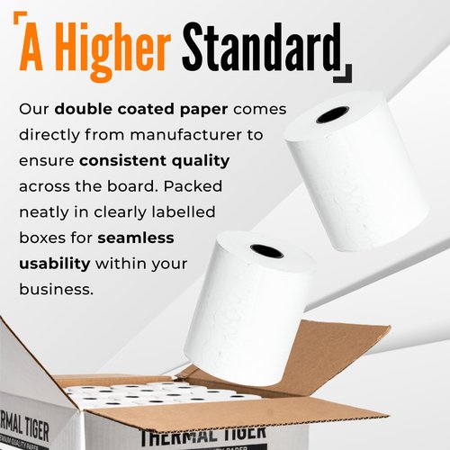 Thermal Tiger 3 1/8 X 230 Thermal Paper Rolls (50 Rolls/Box) – BPA-Free Rolls for POS Systems, Cash Registers & Credit Card Machines