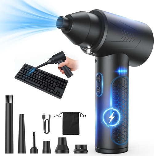 LOXP Electric Air Duster - 150,000 RPM Powerful Compressed Air Blower with LED Light & Fast Charging