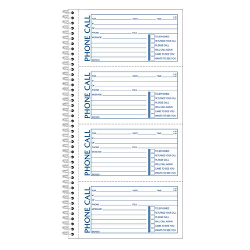 Adams Message Book/Phone Call, Carbonless Duplicate, 5.50 x 11 Inches, 400 Sets per Book (SC1154D), White/Canary (SC1154-5D)