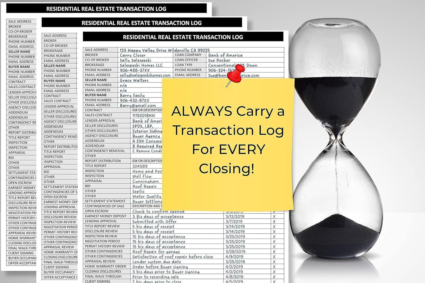 Real Estate Transaction Log Book for Realtors, Closing Checklist & Deal Tracker with Deadlines & Document Tracking – Life Charge