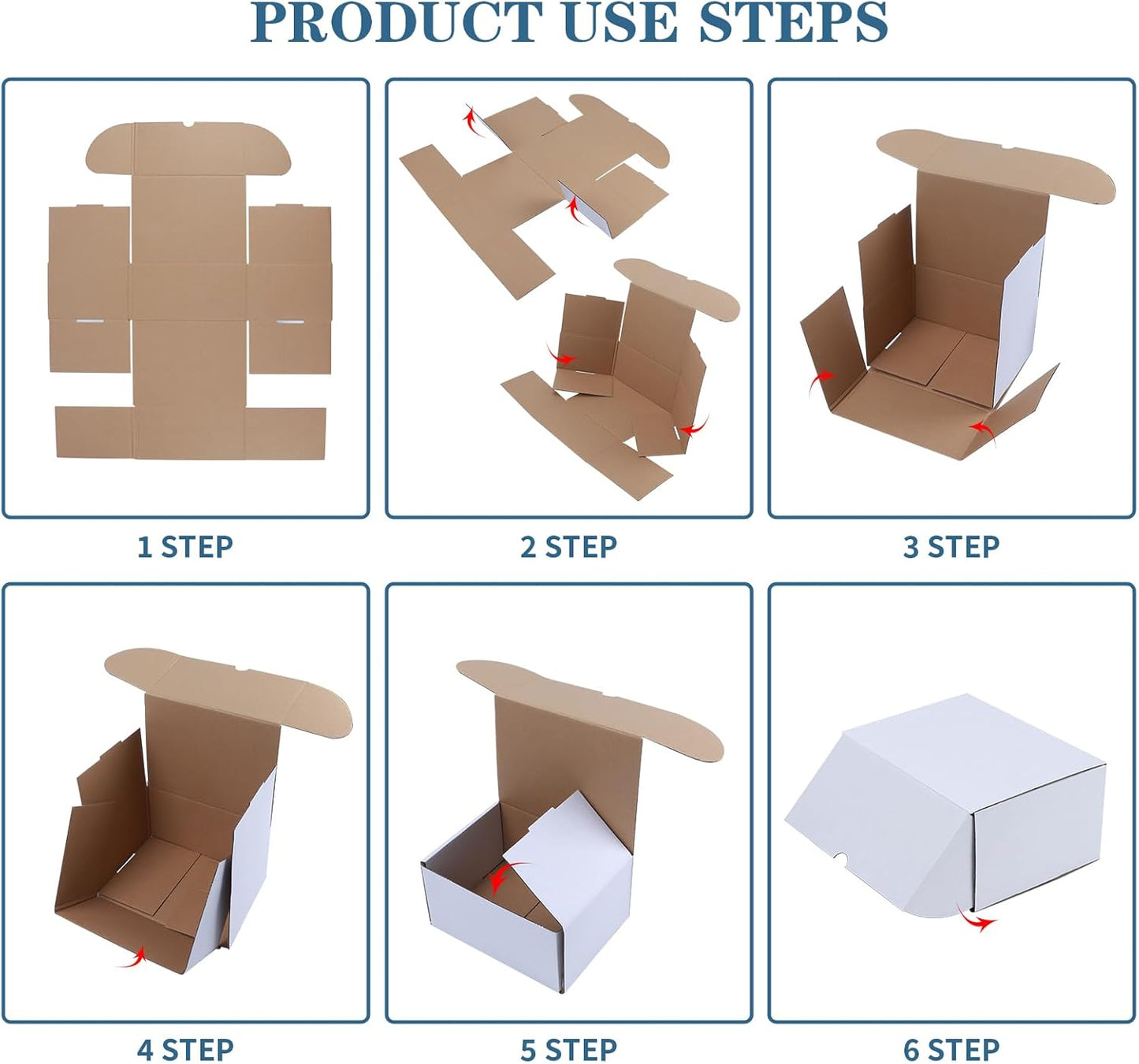 ZBEIVAN Small Shipping Boxes - 11x8x6 White Corrugated Mailer Boxes | 15-Pack for Business & Gifts
