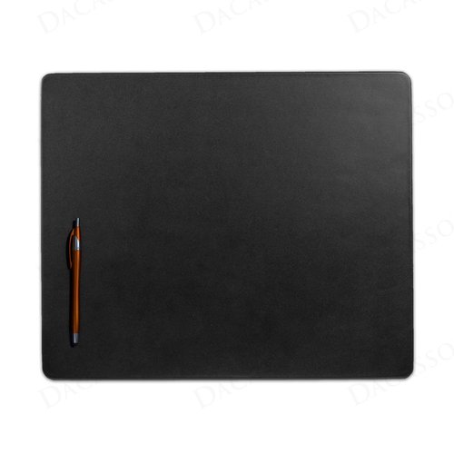 Dacasso Classic Black Leather 17" x 14" Luxury Conference Table Pad - Leather Desk Blotter for Writing - Boardroom Organization & Executive Desk Decor