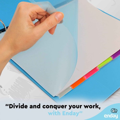 6 Pack 1 Inch 3 Ring Binder with 2 Inside Pockets & 6 Dividers for 3 Ring Binder - by Enday