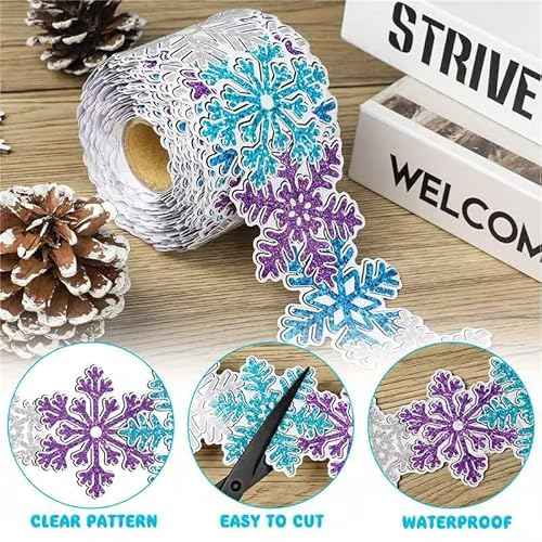 80 Ft Snowflake Bulletin Border Trim Winter Bulletin Board Decorations Snowflake Die Cut Border Roll for Classroom Office Chalkboard Wall Christmas Holiday Party Decor