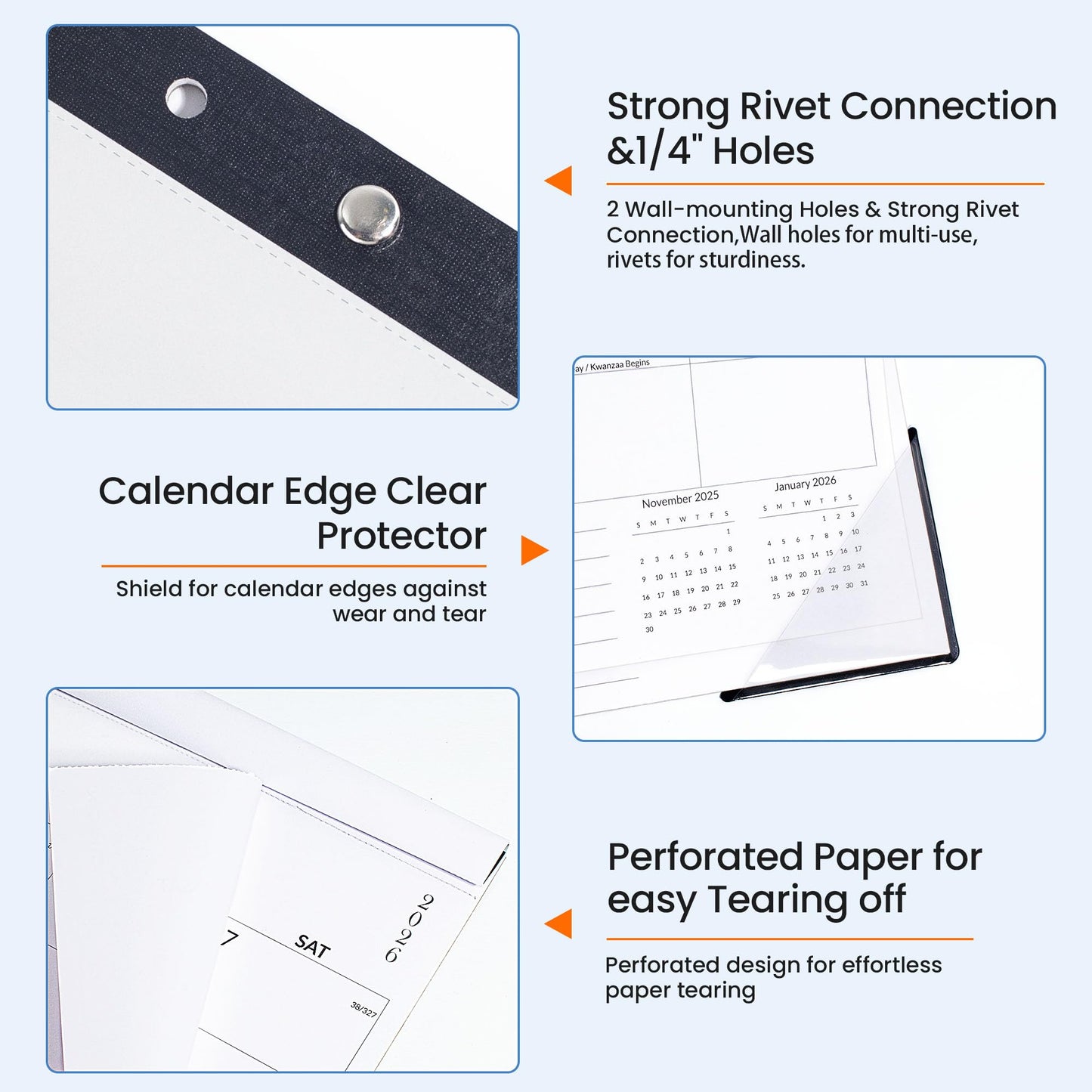 SUNEE 2026 Desk Calendar - 18 Month Calendar Oct 2025 - Mar 2027, 17" x 12" Desktop Calendar 2026 with Notes, for Planning, Organizing in Family, School or Office, White 2026 Calendar