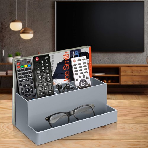 Acrimet Desktop Organizer - Multi Organizer Caddy Holder for Office, Home and School use (Plastic) (Silver Color)