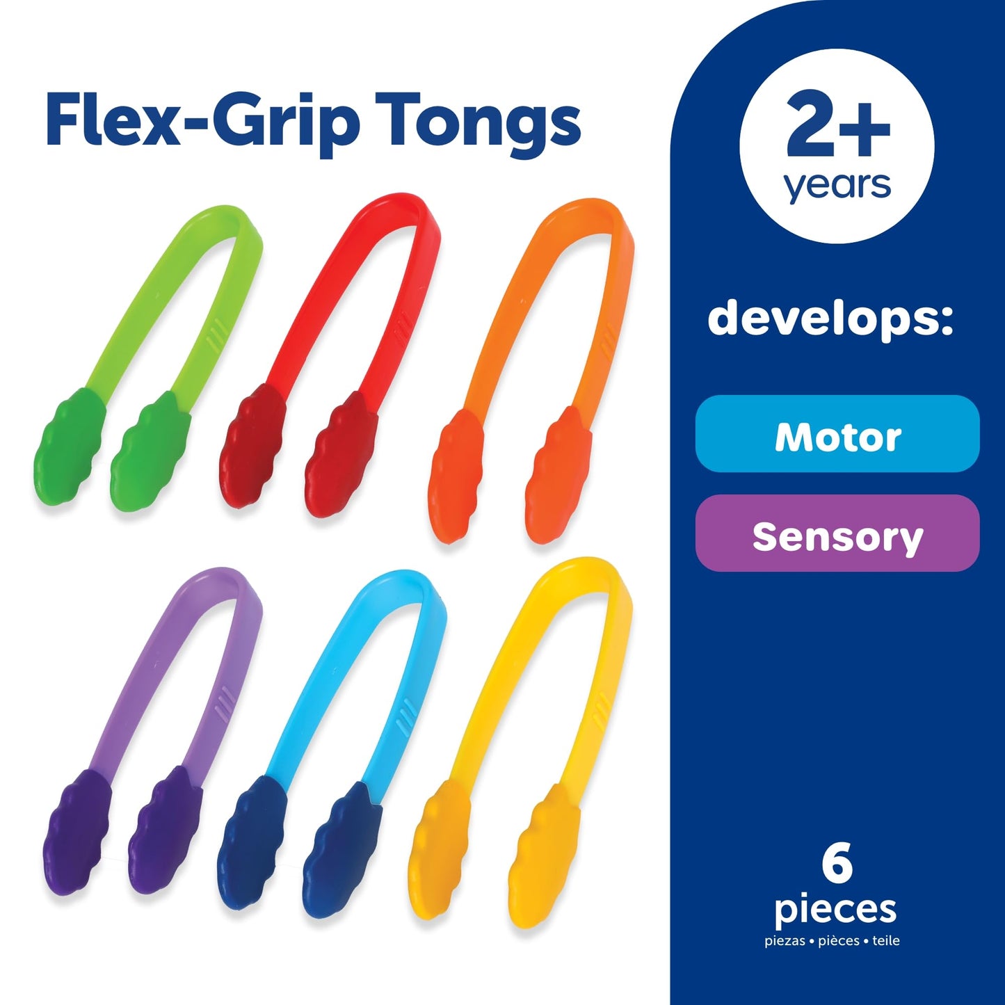 Learning Resources Flex-Grip Tongs - Kids Tweezers, Montessori Grabber Tool, Fine Motor Skills, Sensory Bin Tools, Preschool Classroom Must Haves, Teacher Supplies, Gifts for Boys and Girls