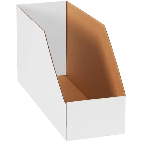 BOX USA BBINJ61810 Jumbo Open Top Bin Boxes, 6" x 18" x 10", Oyster White (Pack of 25)
