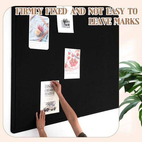 SmoothNovelty Felt Extra Large Bulletin Board, 96 x 48 Inches Decorative Felt Pin Board Alternative Foldable Picture Framed Display Board for School Home Office Kitchen Walls(Black)