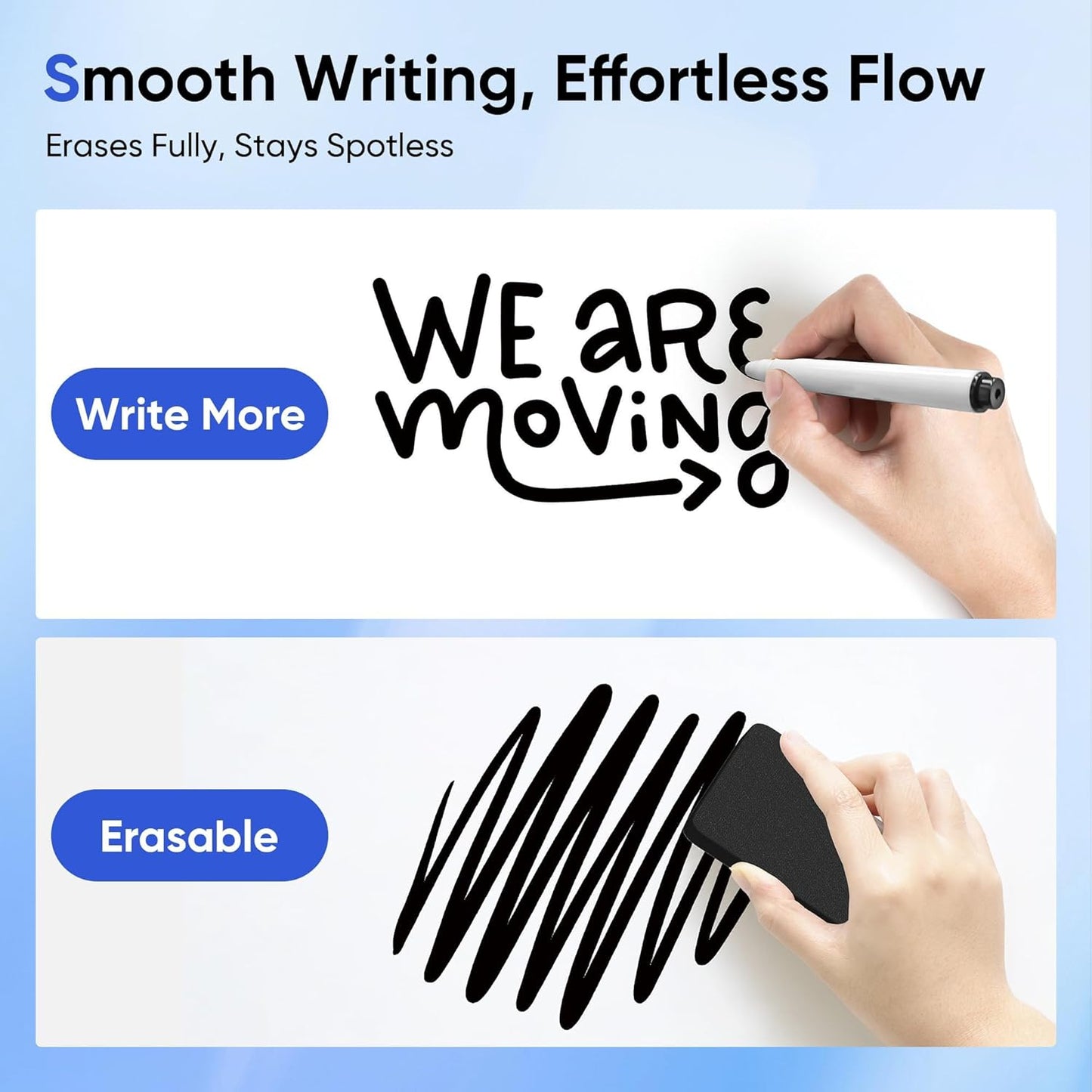 VUSIGN Magnetic Whiteboard - 36" x 24" Dry Erase Board with Silver Aluminum Frame | Includes Eraser, Markers & Magnets