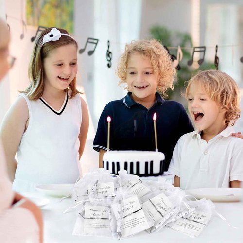 EYNDYN 48 Sets Music Gift for Women Men Black Music Bracelet Musical Note Ballpoint Pens with Organza Bags Card Music Themed Gifts Bulk for Music Lovers Band Choir Teacher Grad Music Party Favor