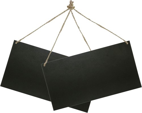 Chalkboard Hanging Signs - Erasable Wood Rectangle for Vintage Rustic Decor | 2 Pack for Weddings, Bars, and Kitchens