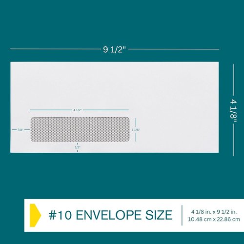 Skiennix #10 Window Envelopes - Self-Seal Security Tinted for QuickBooks Invoices | 80-Pack, 4-1/8 x 9-1/2 Inch