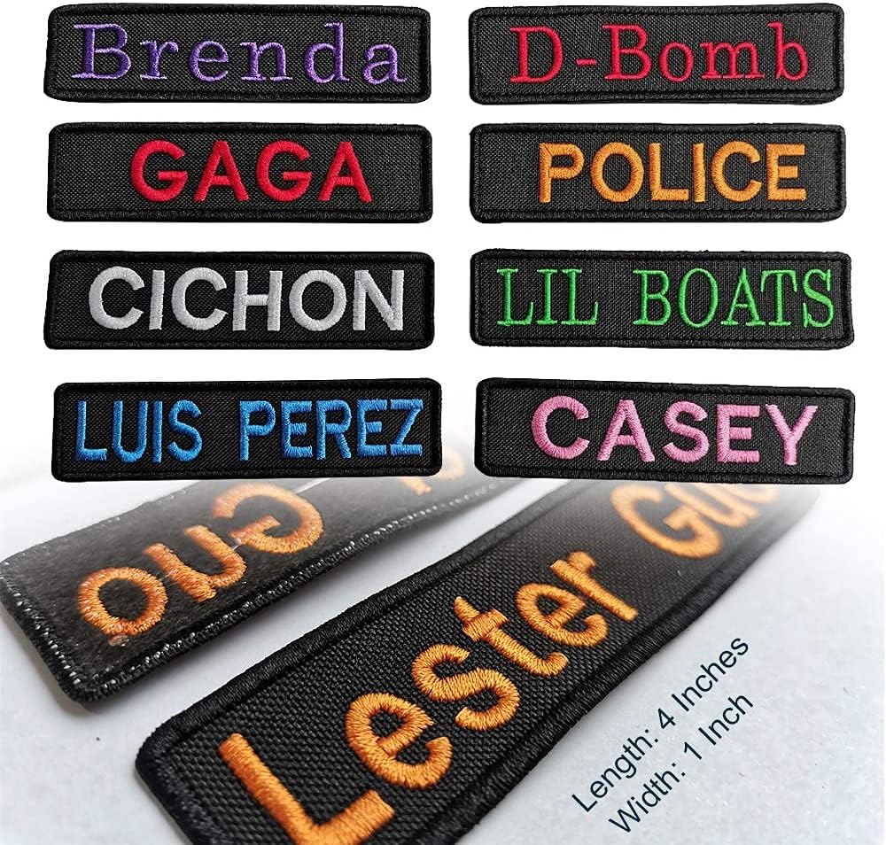 Skiennix Custom Embroidery Name Patches - Personalized Military Tapes for Clothing & Bags | 2 Pieces