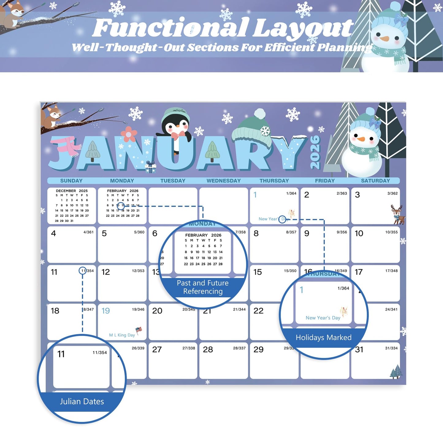 XISIDO 2026-2027 Magnetic Calendar for Refrigerator, 18 Monthly Fridge Calendar Magnet January 2026 to June 2027, 11" X 8.5" (Seasonal Designs)