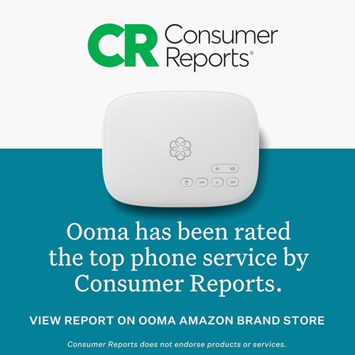 Ooma Telo Cordless Phone Service Bundle - Clarity XLC3.4+ | 24/7 Concierge, Call Blocking, Address-Based 911