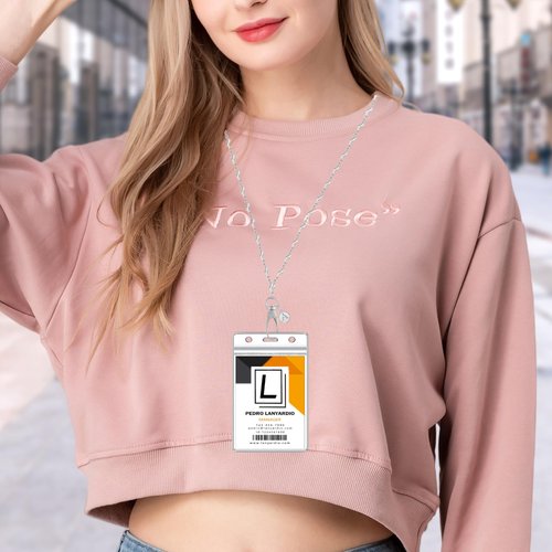 A-Z Letter Corrugate Stainless Steel Chain Lanyards for ID Badges Holder Keys Teacher Nurse Cruise Women Gifts with 2 Pieces ID Card Badge Holder