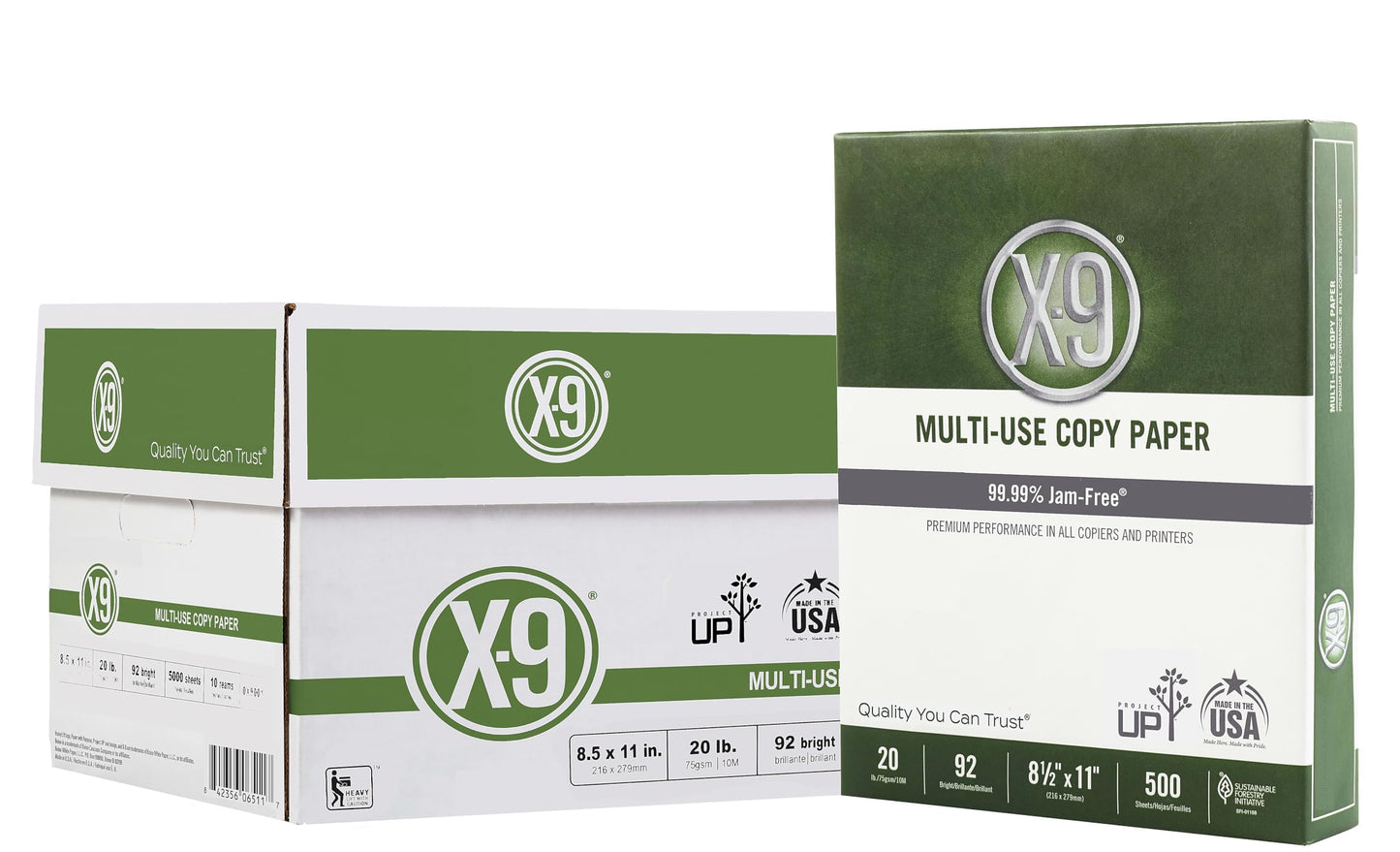 (8.5"" x 11"" Letter) - X-9 Multi-Use Print & Copy Paper, White, Brightness 92, Pallet of 40 Cases- 200,000 Pages Total