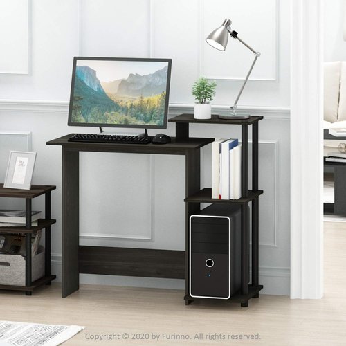 Furinno Efficient Gaming Desk - 28.6" Wide with 3 Open Side Shelves | Perfect for Home Office & Study Room