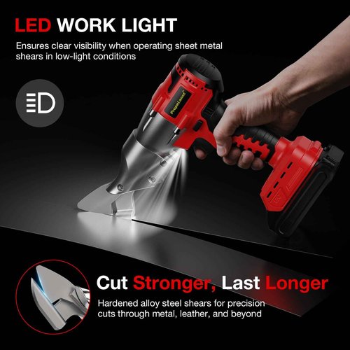 Cordless Metal Shears for Milwaukee M18 Battery - 14GA Metal Cutting Shears, 400Nm Torque, 360° Pivoting Head, Cuts Stainless Sheet, Iron, Carpet, Leather, Cardboard (No Battery)