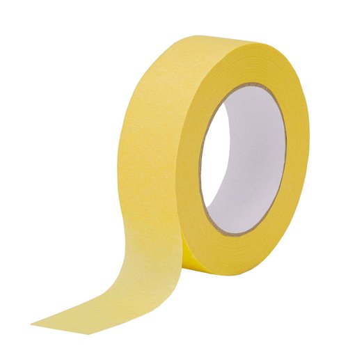 Lichamp 5-Pack Yellow Automotive Refinish Masking Tape 1.4-inch and 20-Pack Yellow Automotive Refinish Masking Tape 0.7-inch