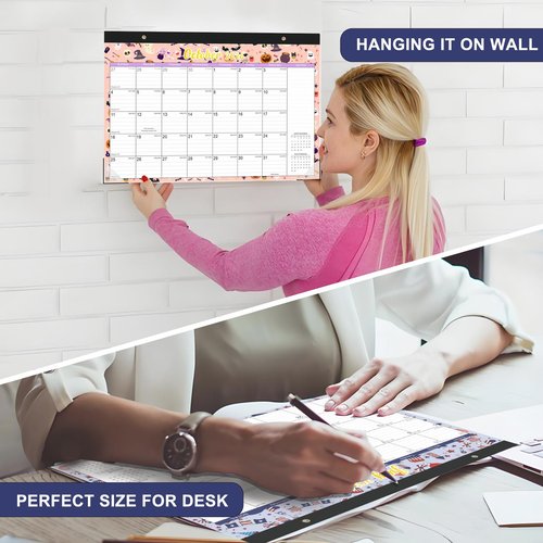 Lbylyhxc Desk Calendar 2025 - 2026, Monthly Calendar 2026, 18-Month School Year Calendar, July 2025 to December 2026, Monthly Large Desktop/Wall Calendar for Teacher with Corner Protectors 17" X 12" (Desk Calendar Seasons, 17x12 inches)
