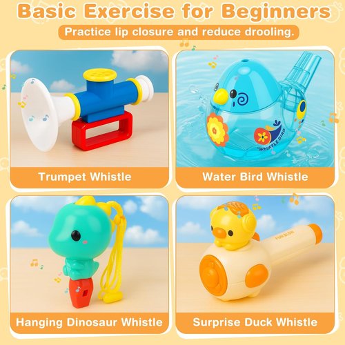 Joyreal 8-in-1 Sensory Toys - Whistle, Balloon Blower & Floating Blow Pipe for Autism | Oral Motor Therapy Tools for Kids 3+