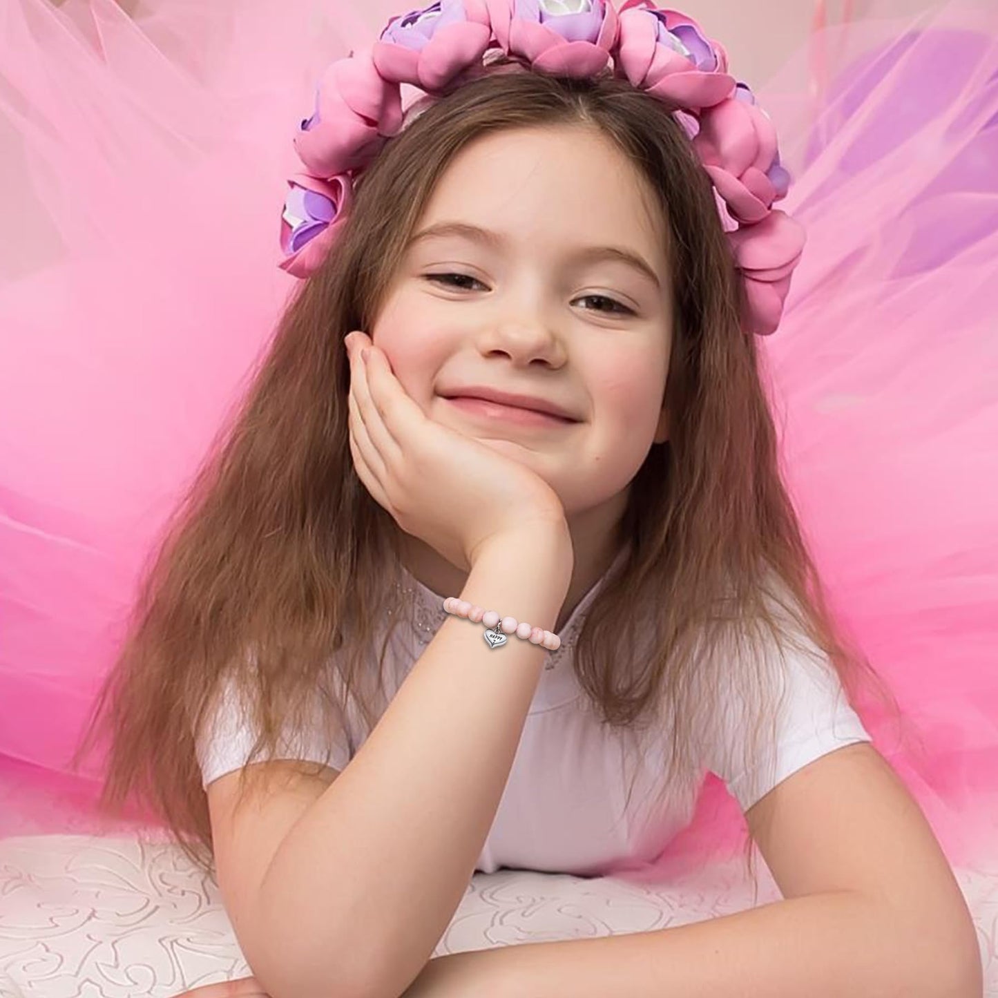 Sereney 7 Year Old Girl Birthday Gifts, Adjustable Beaded Bracelet as 7th/7yr Year Old Girl Birthday Gifts for Seven Daughter Niece Granddaughter Girls
