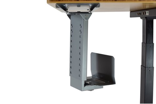 Uncaged Ergonomics CPU2 Adjustable Under Desk Mount, 360⁰ Swivel Steel CPU Holder PC Holder, Slide in & Out Standing Computer Mount PC Tower Stand Under Desk