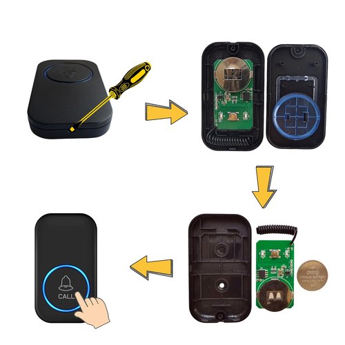 Caregiver Pager, FullHouse Wireless Call Button 1000+ Feet, SOS Alert Nurse Calling Elderly Fall Help System for Patient/Disabled Monitoring at Home, IP55 Waterproof