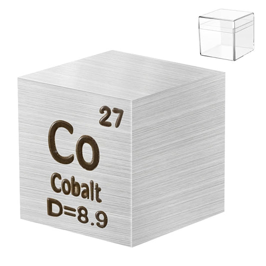 Cobalt Metal Element Cube - 10MM High Purity 99.95% | Perfect for Periodic Table Collectors