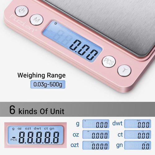 Fuzion Digital Scale - 0.01 Gram Accuracy Mini Food Scale for Jewelry, Gold, Herb & Spice | 500g Capacity