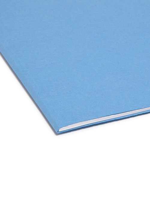 Smead File Folder, Reinforced 1/3-Cut Tab, Letter Size, Blue, 100 per Box (12034)