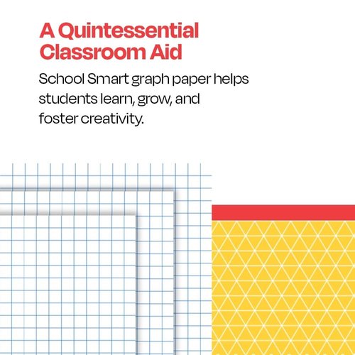 School Smart Graph Papers - 8-1/2 x 11 , 1/4 Rule, Two Sides - Pack of 500, White