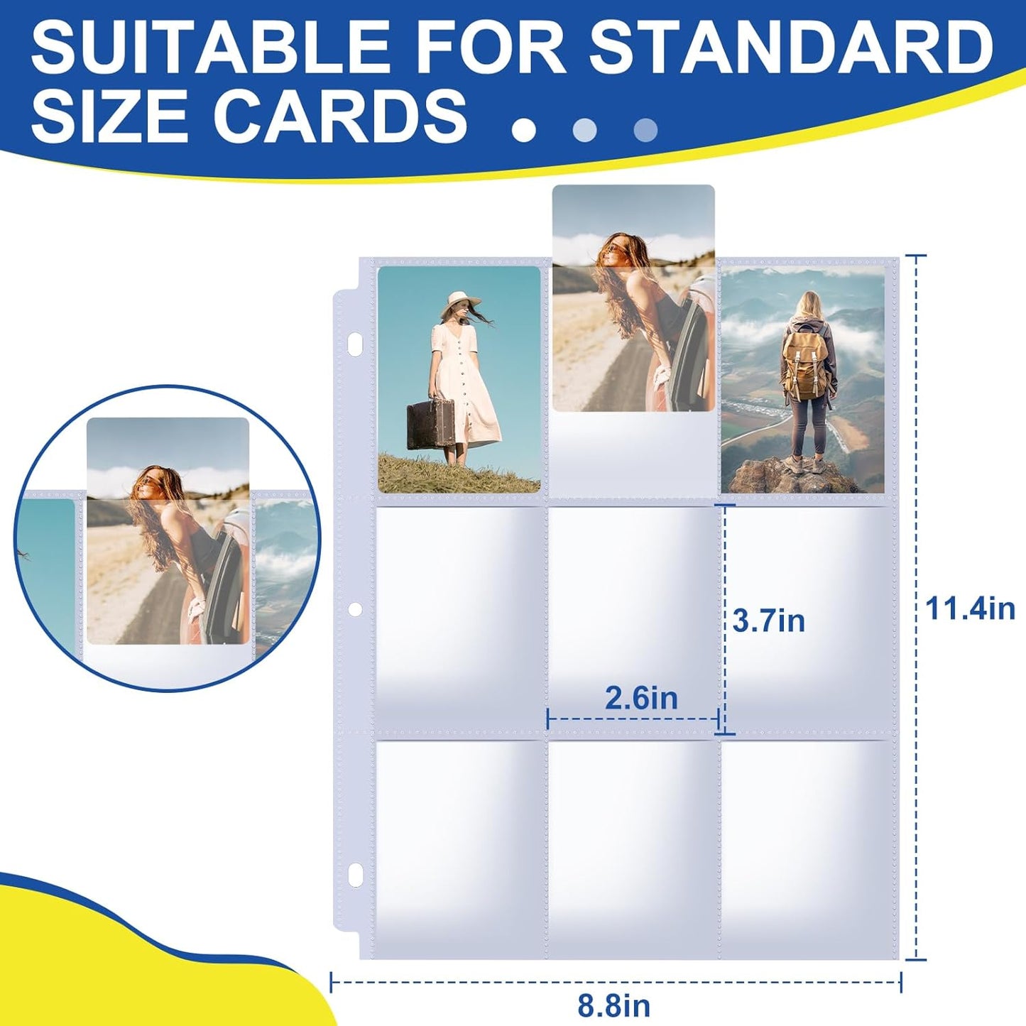 2160 Pockets Card Sleeves by [Brand Name] - 9 Pocket Sheets for Trading Cards | Fits Baseball, Football & Business Cards