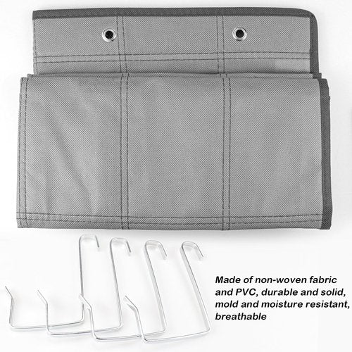 LNQ LUNIQI 36 Pockets Classroom Pocket Chart Convenient Storage Solution with 4 Pcs Metal Hooks for Teacher Cell Phones Holder Wall Door Mount Calculator Organizer (Grey)