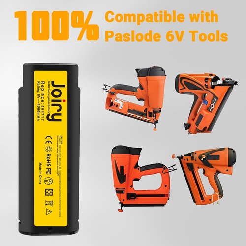 Paslode 2-Pack Replacement Battery | 6V 4000mAh Ni-MH Rechargeable - Compact Design for Safety & Extended Runtime