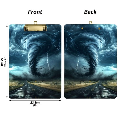 Hezely Tornado A4 Acrylic Clipboard 9" x 12.5", Letter Size for Students, Teacher, Woman and Kids, Decorative Clipboard