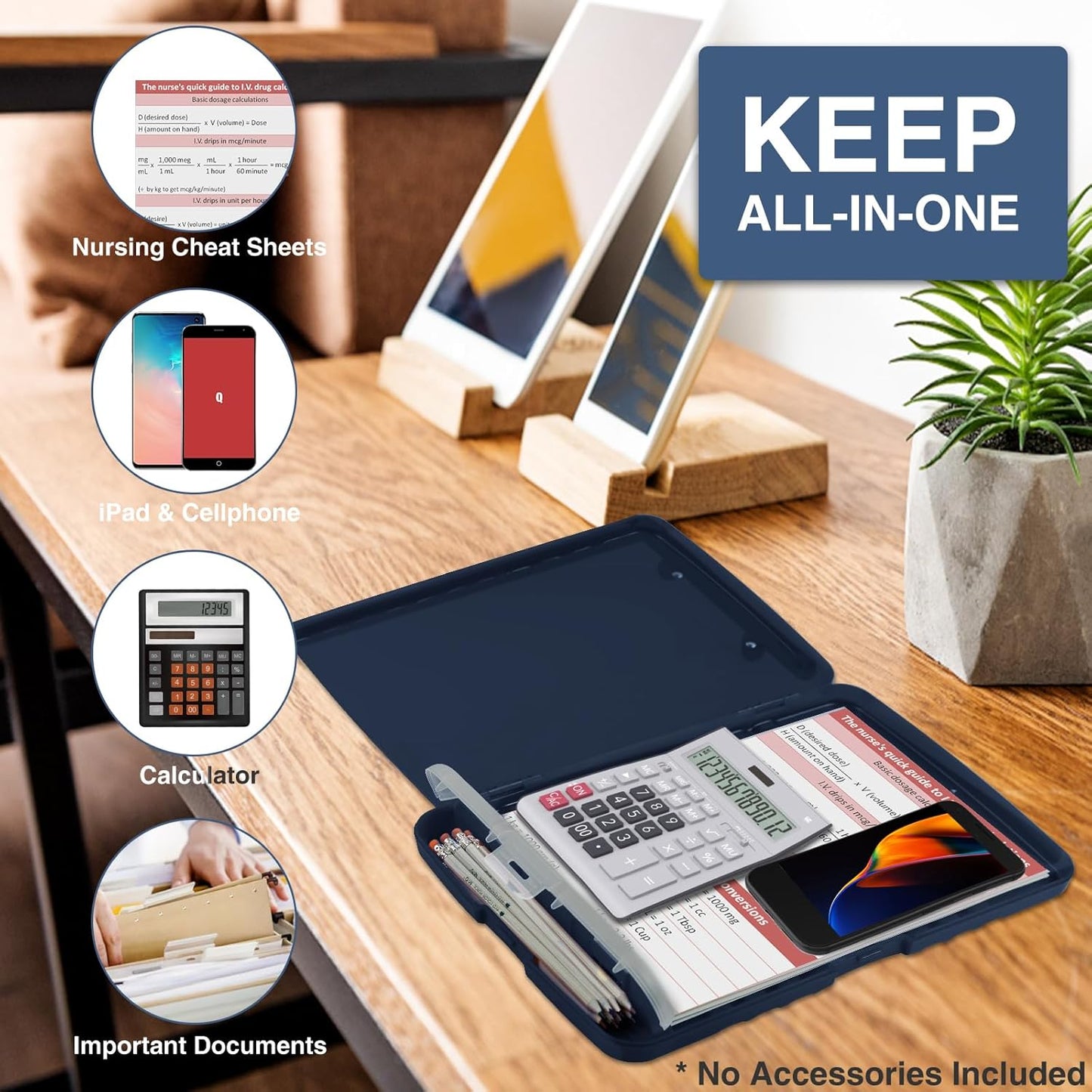 Sooez Clipboard - 8.5 x 11 Storage with Pen Holder | Durable Plastic Organizer for School & Office
