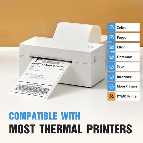 Fanfold 4" x 6" Direct Thermal Shipping Labels - 1000 Count for Efficient Printing