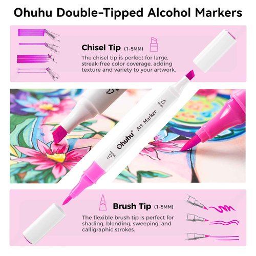 Ohuhu Acrylic Paint Markers 48 PCS & Alcohol Markers
